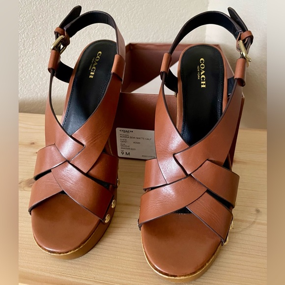 COACH Adessa Semi Matte Calf (Saddle & Wood) - Picture 7 of 11